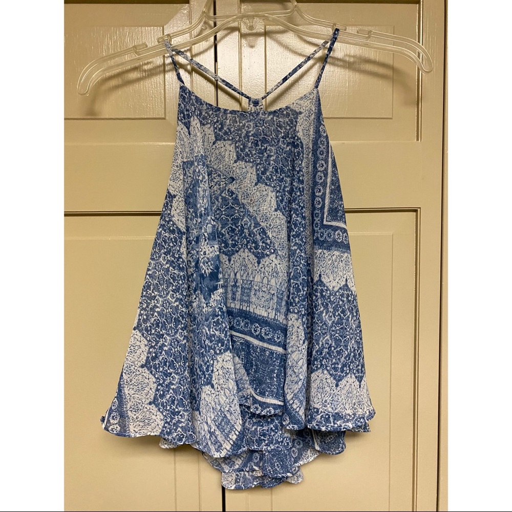 Abercrombie & Fitch Blue & White Cropped Tank